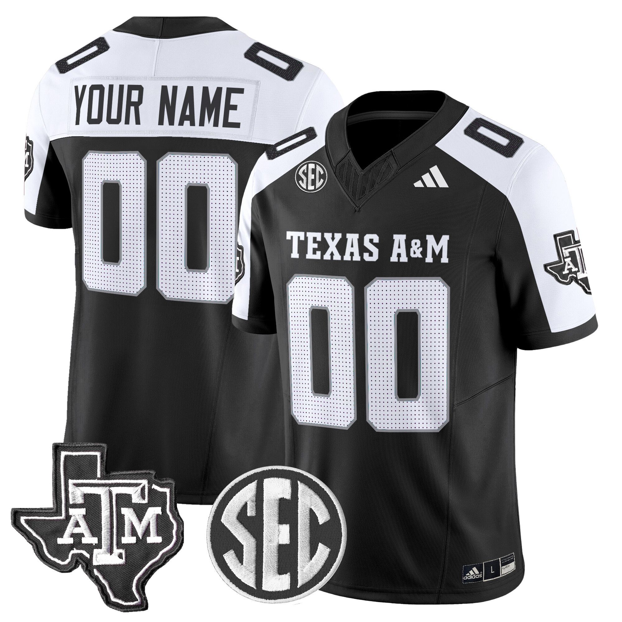 Men Texas A&M Aggies Black 2024 Vapor Limited Custom NCAA Jersey